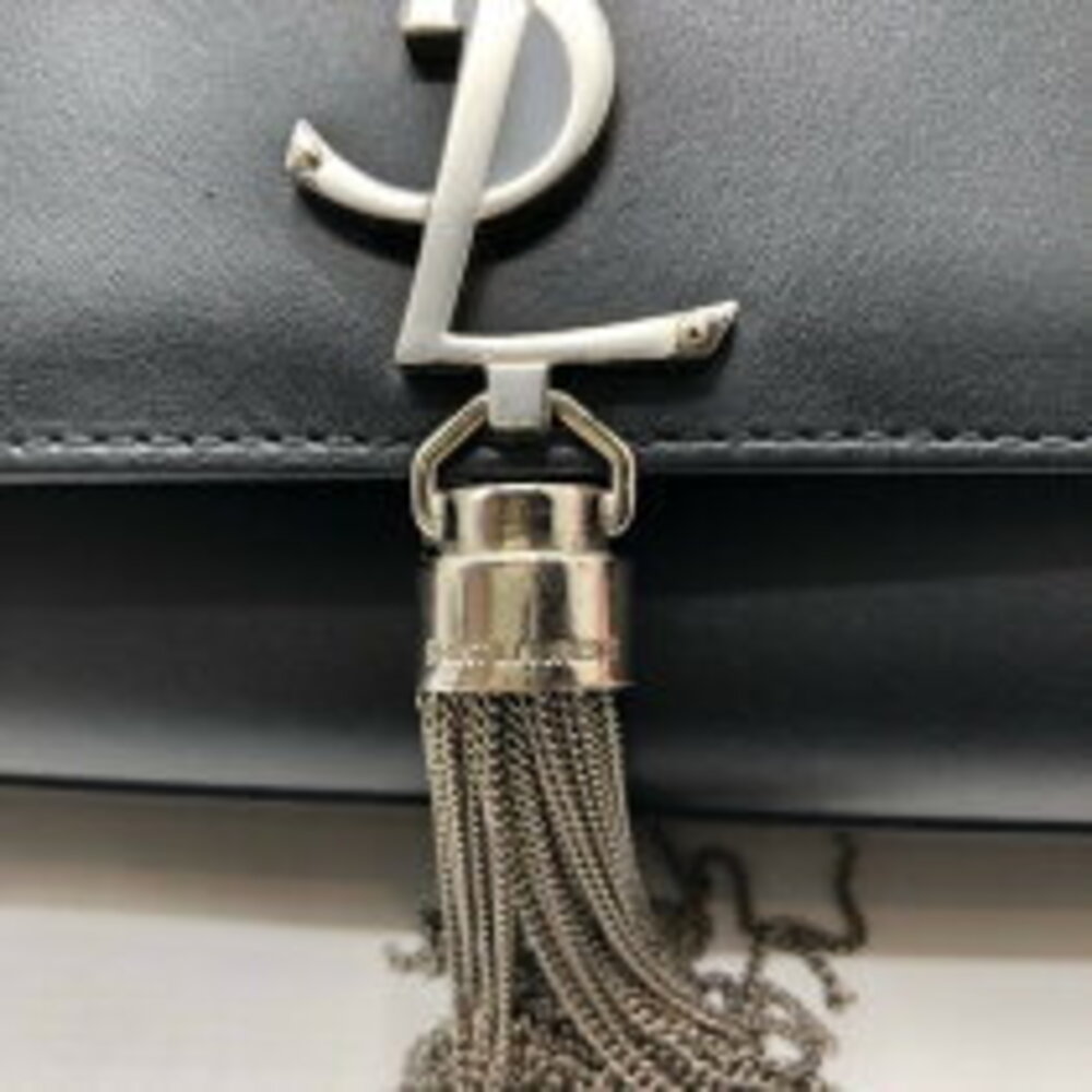 Saint Laurent Classic Silver Kate Chain Black Shoulder Calfskin Bag - Picture 10 of 11